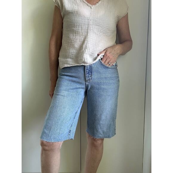 Vintage Lee Cutoff jean Denim Shorts Size  28" Waist  Light Wash USA made - Picture 10 of 10